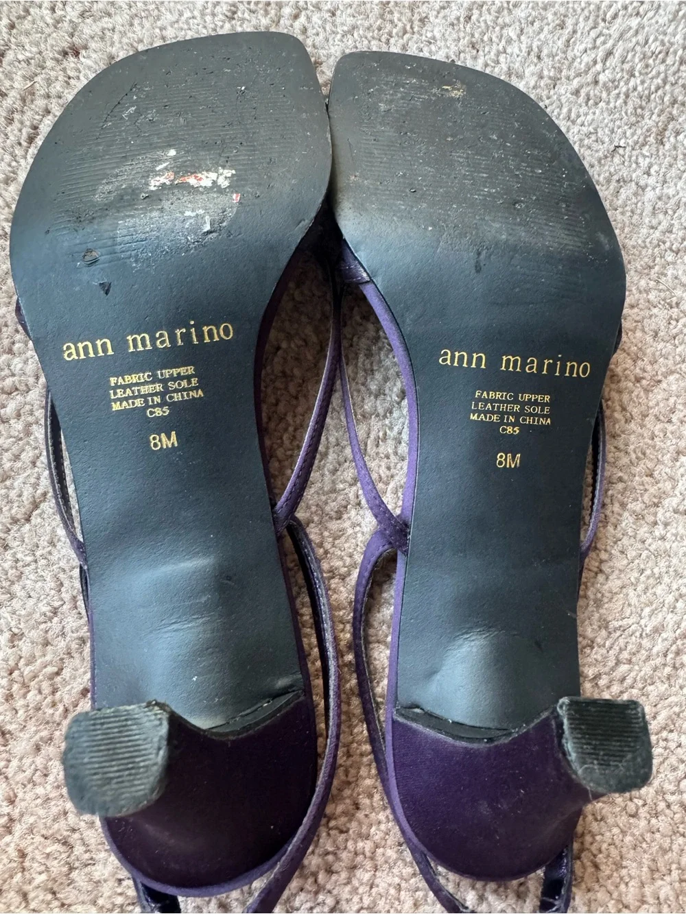 Ann Marino Purple Purple Strappy Heeled Sandals Women's Size 8
